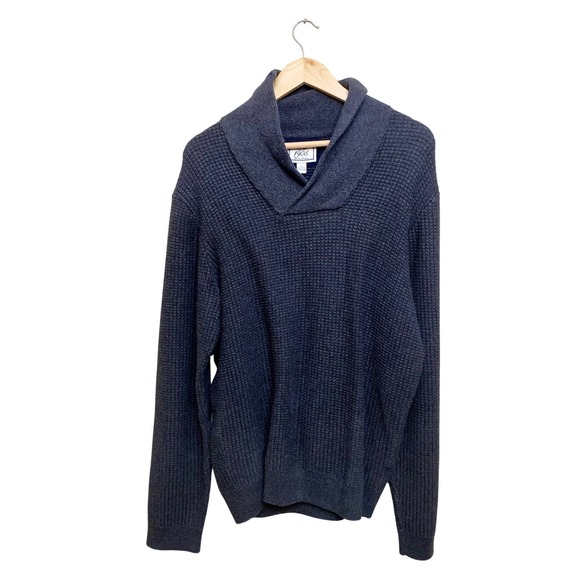 Jos. A. Bank Other - Jos. A. Bank 1905 Mens Gray Waffle Knit Shawl Collar Cotton Sweater Large